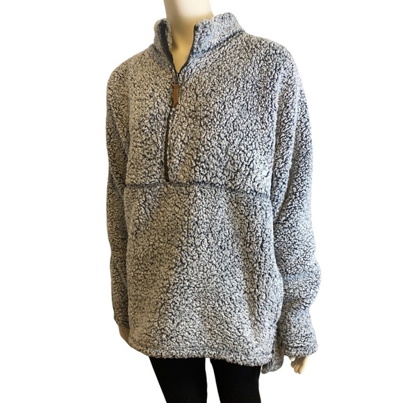 Time and Tru Jackets & Blazers - TIME & TRU Gray Fleece Hand Pocket 1/2 Zip Jacket